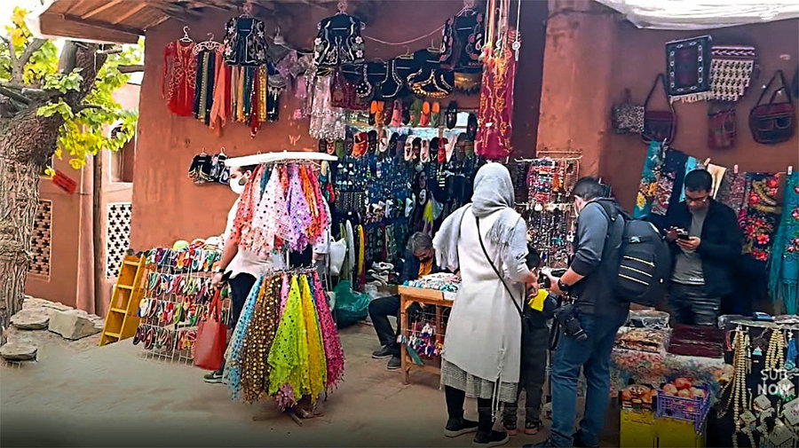 Imported goods are sold as Abyaneh's handicrafts